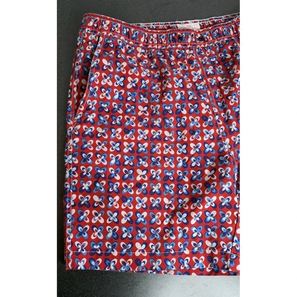 Psycho Bunny Lightweight Quick Dry XL Men Swim Trunks Pockets‎ Red Blue Shorts